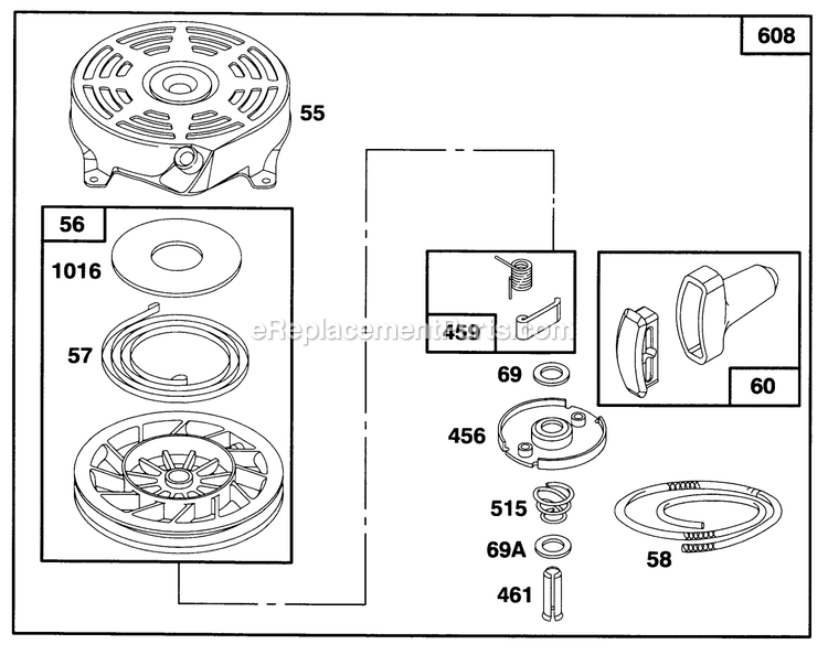 Engine 1 Diagram and Parts List for 10761B (4900001-4999999)(1994) Lawn Boy Lawn Mower